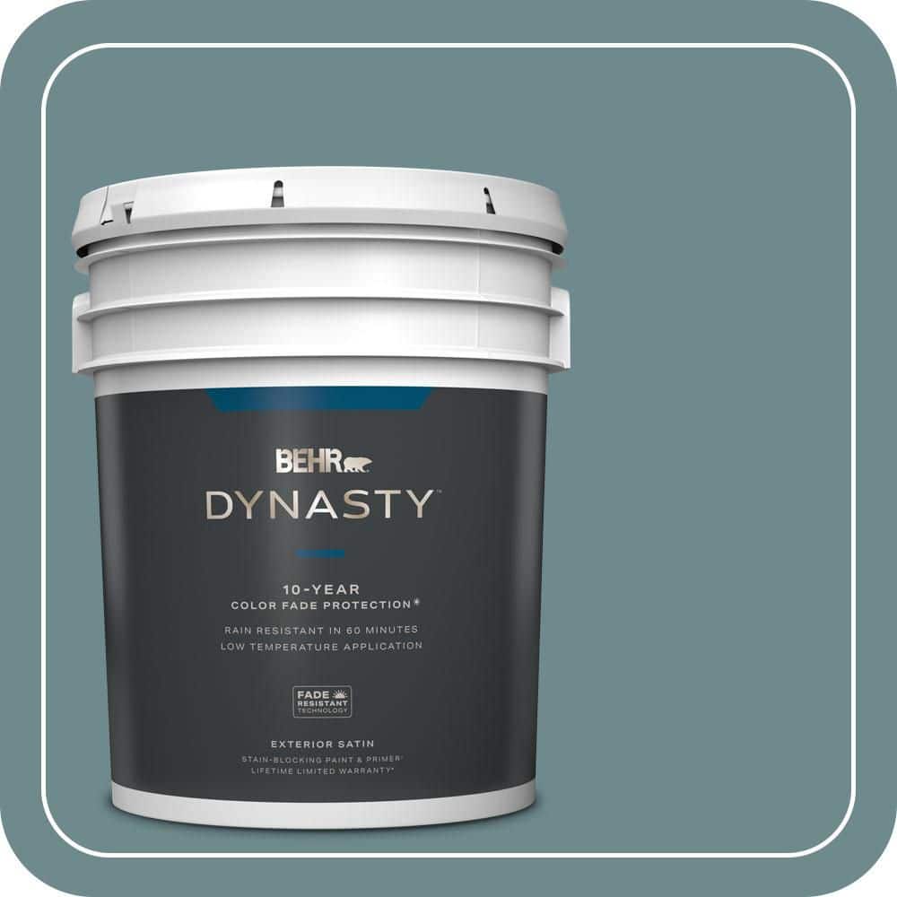 BEHR DYNASTY 5 gal. #PPU13-06 Polaris Blue Satin Enamel Exterior Stain-Blocking Paint & Primer