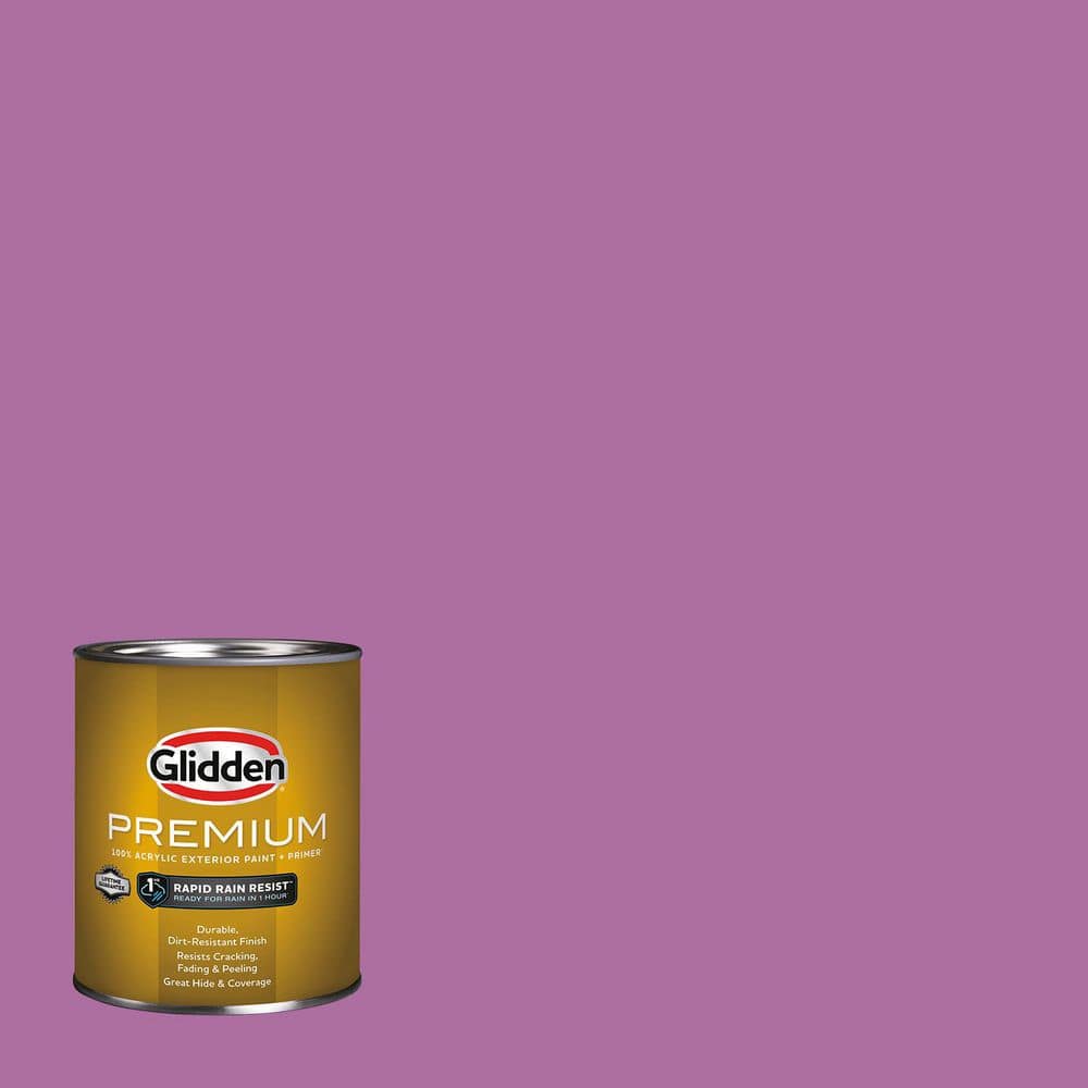 Glidden Premium 1 qt. PPG1251-6 Mulberry Bush Satin Exterior Latex Paint (1)