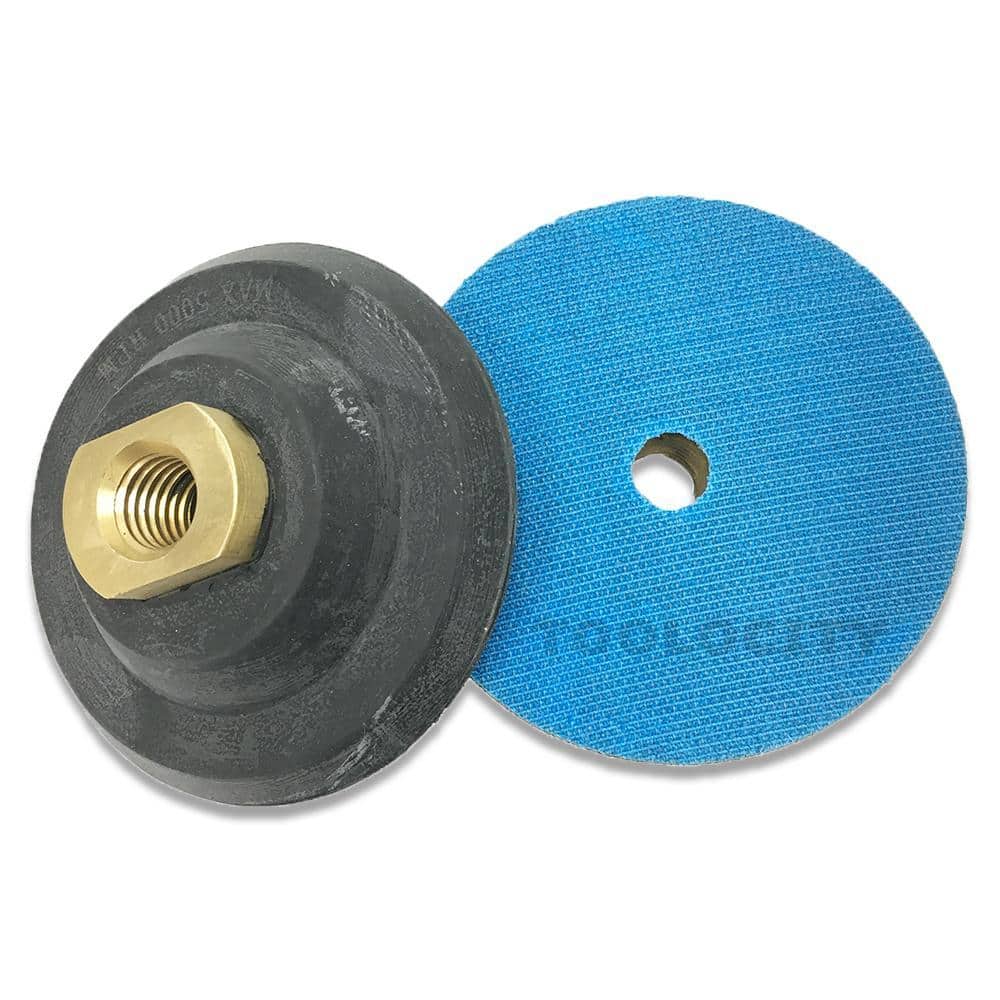 Toolocity 4 in. JHX Dry/Wet Diamond Polishing Pads for Concrete/Granite (Set of 7) with 4 in. Back Holder (2)