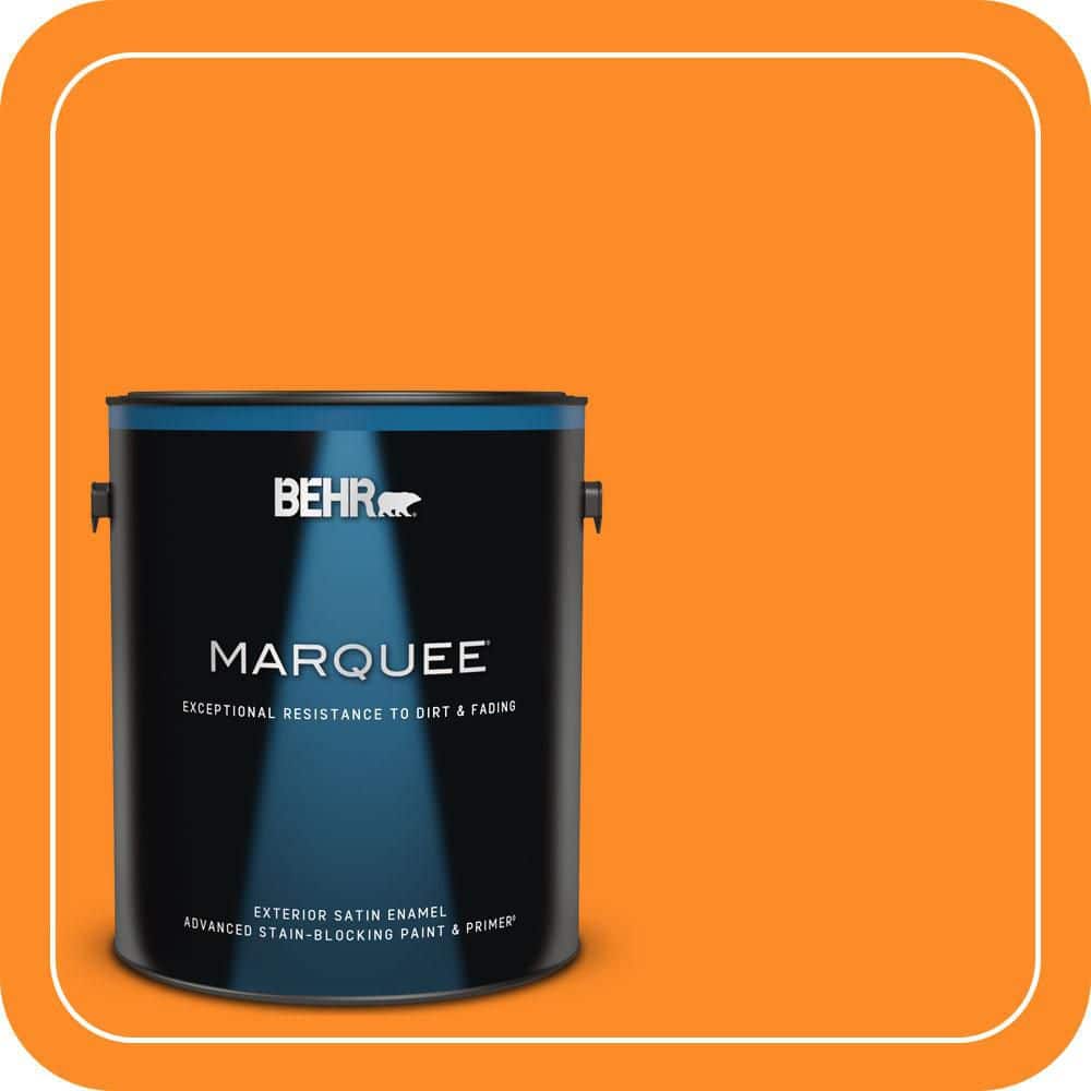 BEHR MARQUEE 1 gal. #S-G-280 Mango Madness Satin Enamel Exterior Paint & Primer