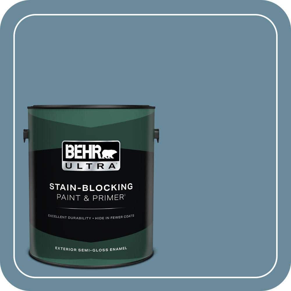 BEHR ULTRA 1 gal. #550F-5 Winter Lake Semi-Gloss Enamel Exterior Paint & Primer