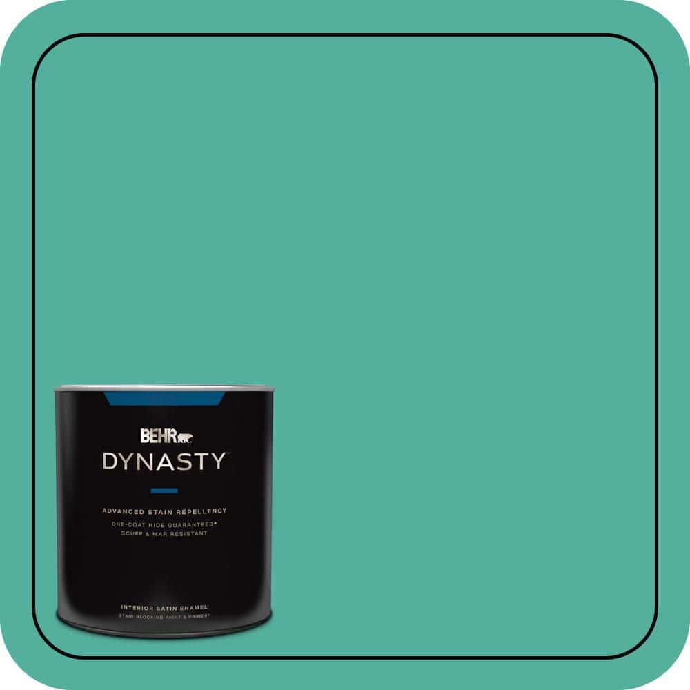 BEHR DYNASTY 1 qt. #P440-5 Water Park One-Coat Hide Satin Enamel Interior Stain-Blocking Paint and Primer