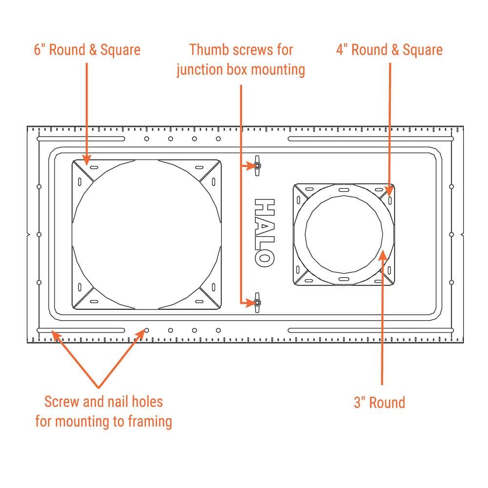 HALO 3 in./4 in./to 6 in. Aperture Size, IC Rated, New Construction, Recessed Housing, Smashplate (3)