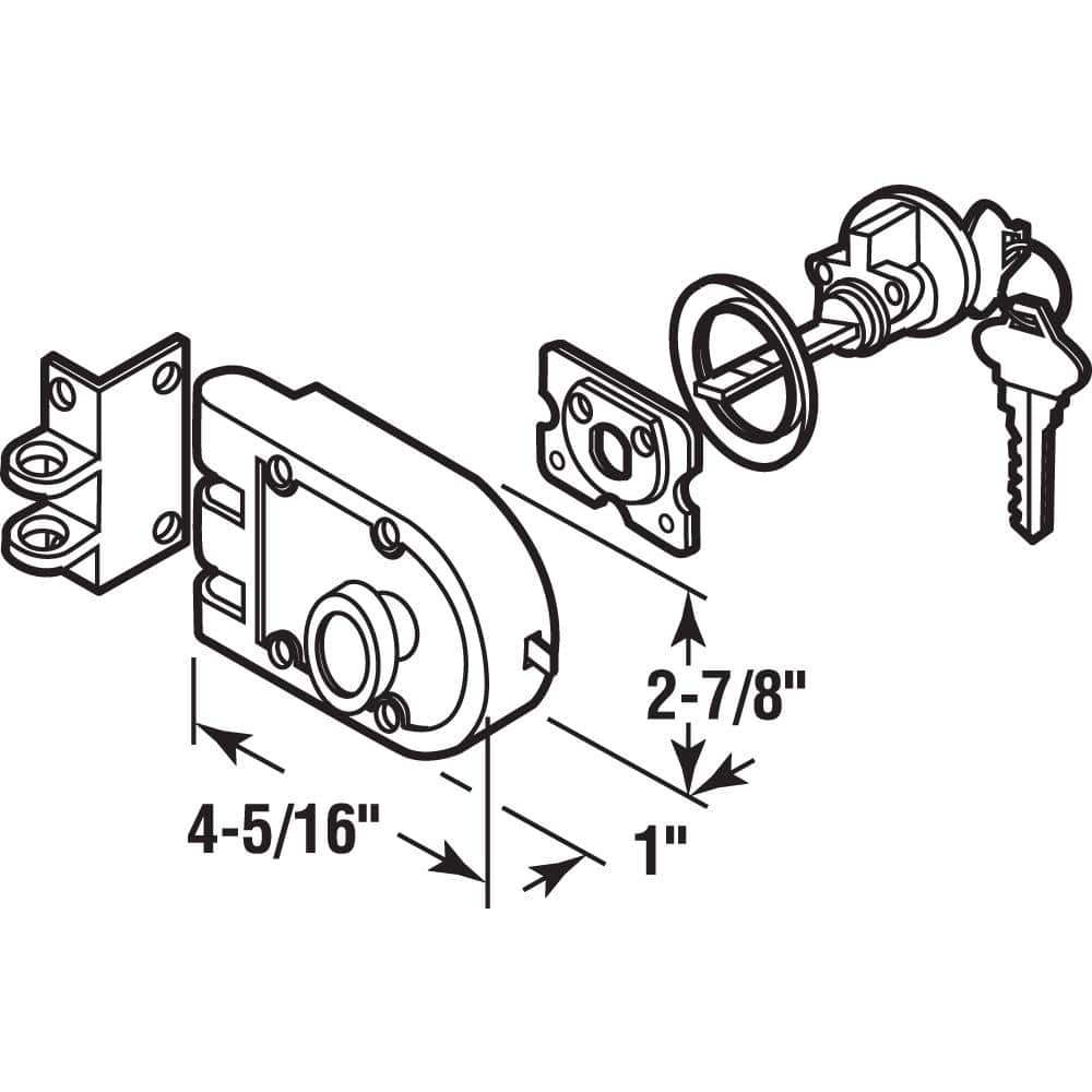 Prime-Line Diecast Brass, Night Latch and Locking Cylinder (3)