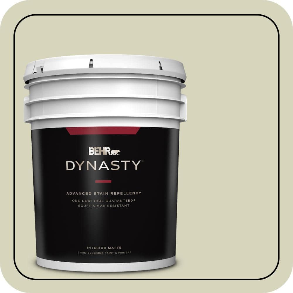 BEHR DYNASTY 5 gal. #PPU9-17 Pale Cucumber Matte Interior Stain-Blocking Paint & Primer