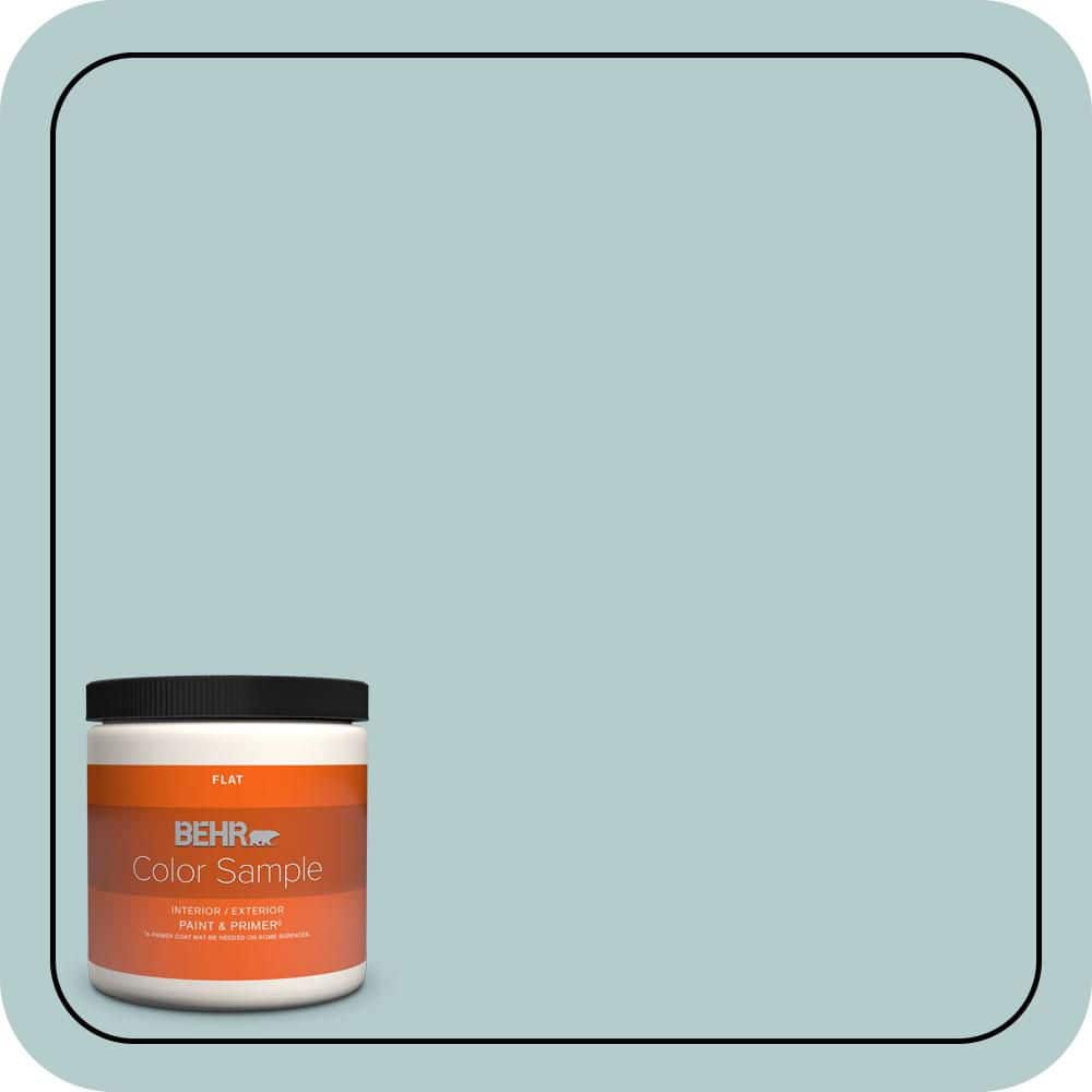 BEHR PREMIUM PLUS 8 oz. #PPU13-15 Clear Pond Flat Interior/Exterior Paint & Primer Color Sample