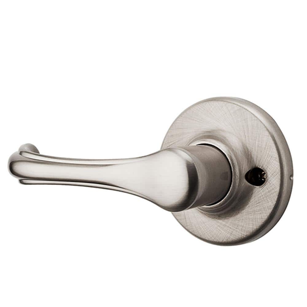 Kwikset Dorian Satin Nickel Dummy Door Handle with Microban Antimicrobial Technology