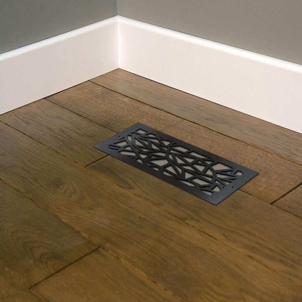 STELLAR Metal Screw-In Floor Register. Duct Opening 6x12 (Overall 8x14) - Triangles Design (3)