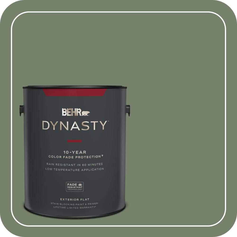 BEHR DYNASTY 1 gal. #MQ6-16 Gazebo Green Flat Exterior Stain-Blocking Paint & Primer