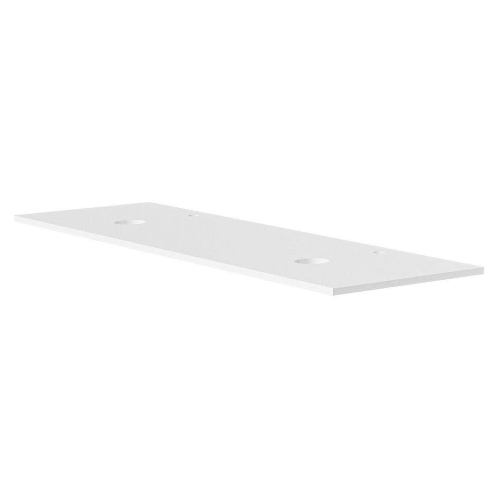 LANDOLT Ivora 60 in. W 19.48 in. D Quartz Rectangular Double Vanity Top Countertop Shelf with Faucet and Drain Holes (2)