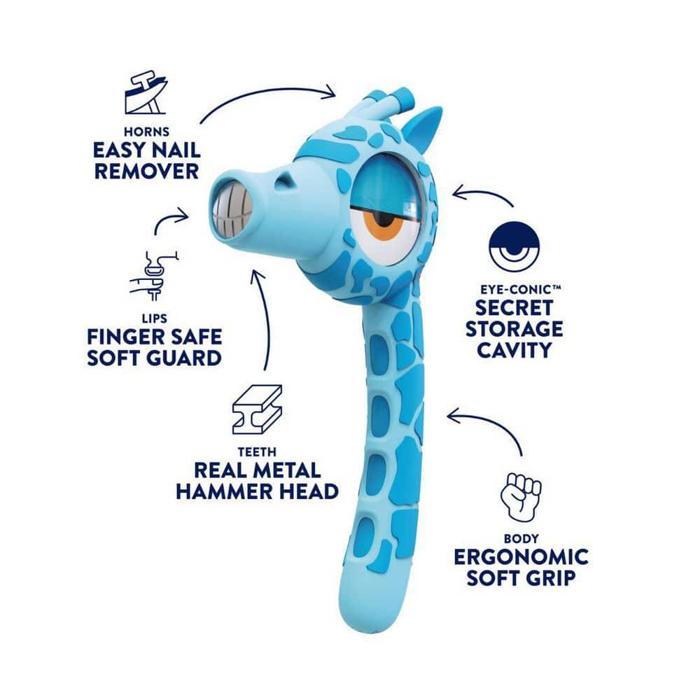 HANDY FAMM BamBam Giraffe 10.4 oz. Steel Claw Hammer with 13.6 in. Plastic Handle (2)
