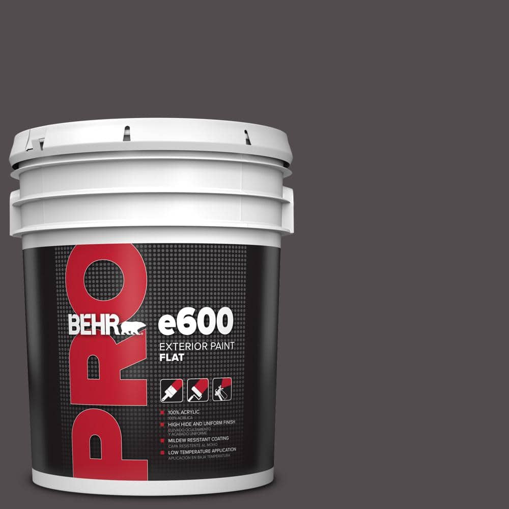 BEHR PRO 5 gal. #N570-7 Black Elegance Flat Exterior Paint