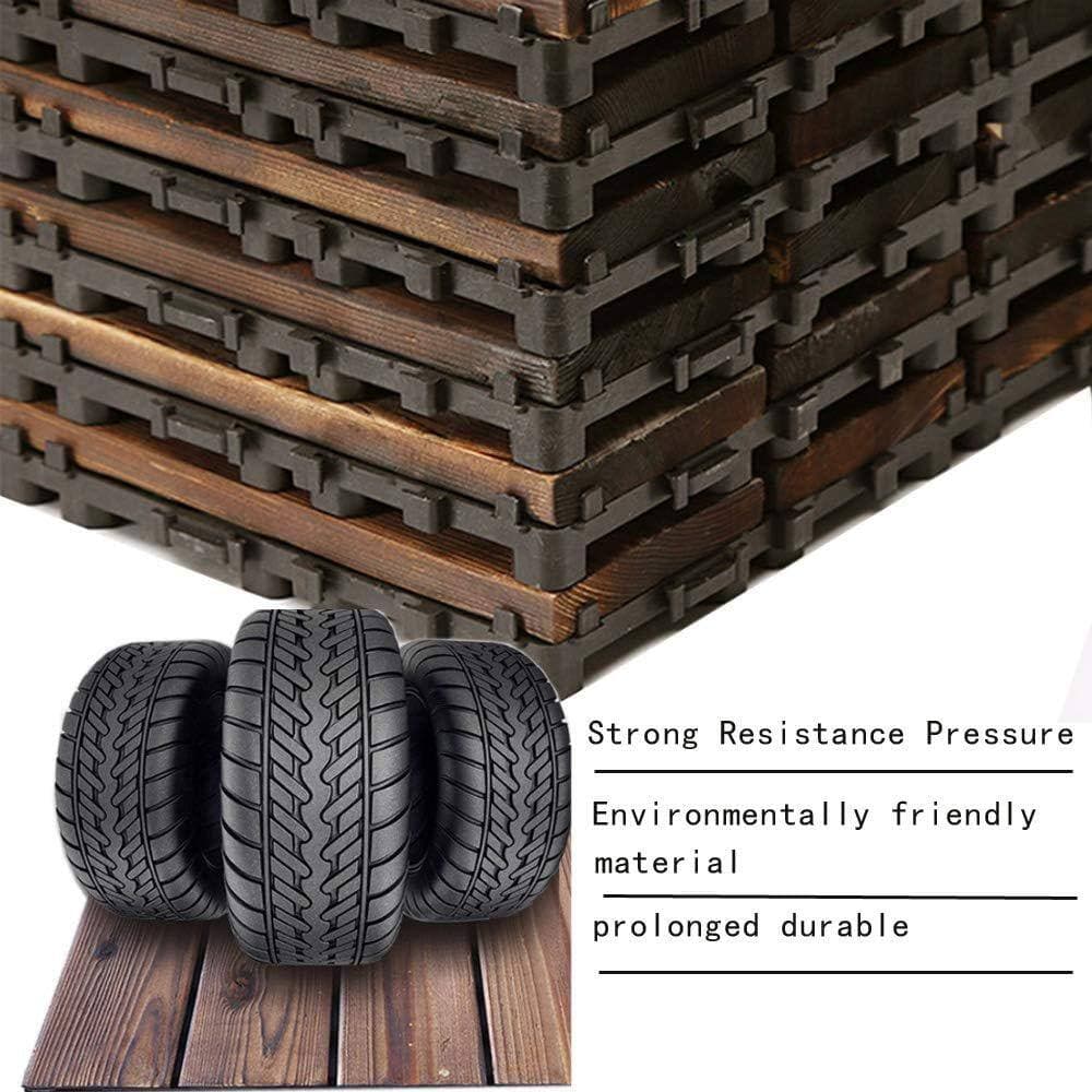 Afoxsos 1 ft. x 1 ft. Wood Composite Interlocking Deck Tiles for Indoor/Outdoor Flooring in Brown-(4-Pack) (3)