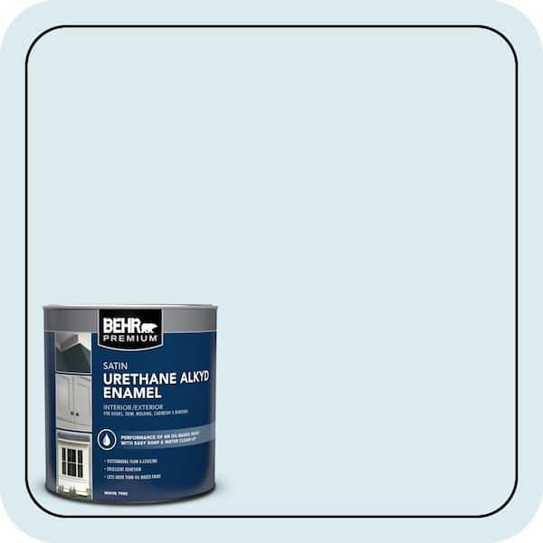 BEHR PREMIUM 1 qt. #540A-1 Frost Wind Satin Enamel Urethane Alkyd Interior/Exterior Paint (2)