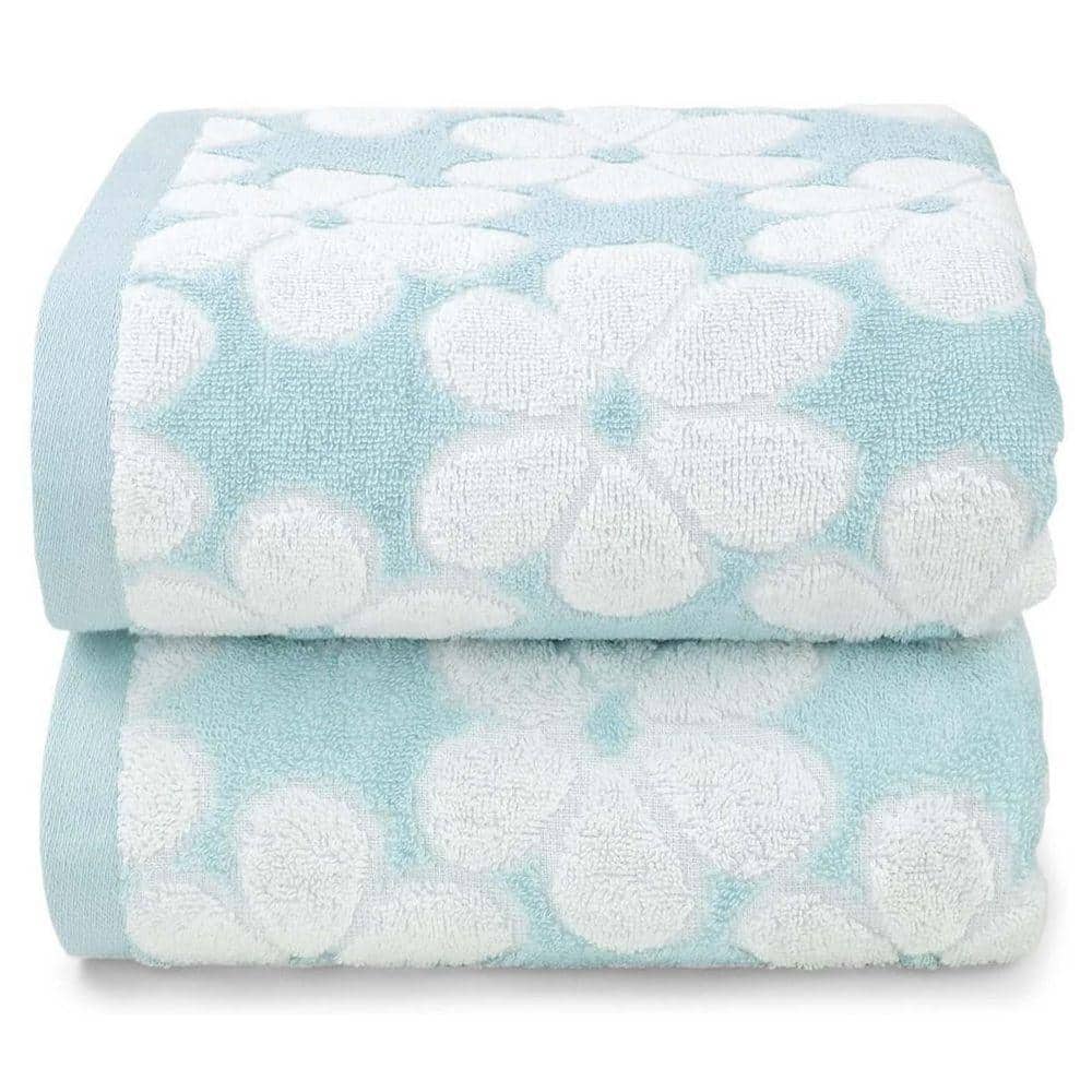 Unbranded Blue Cotton Bathroom Decor Towel Set (Set of 2)