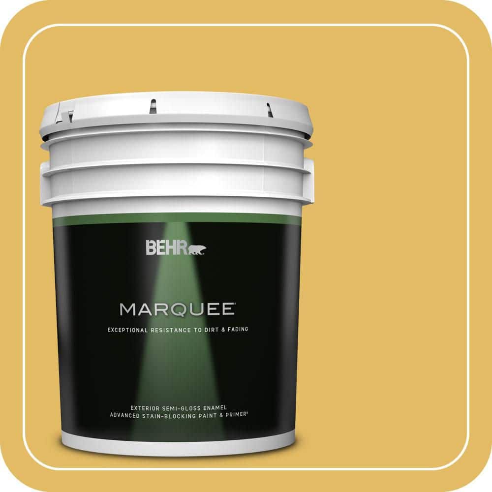 BEHR MARQUEE 5 gal. #MQ4-12 Dandelion Wish Semi-Gloss Enamel Exterior Paint & Primer