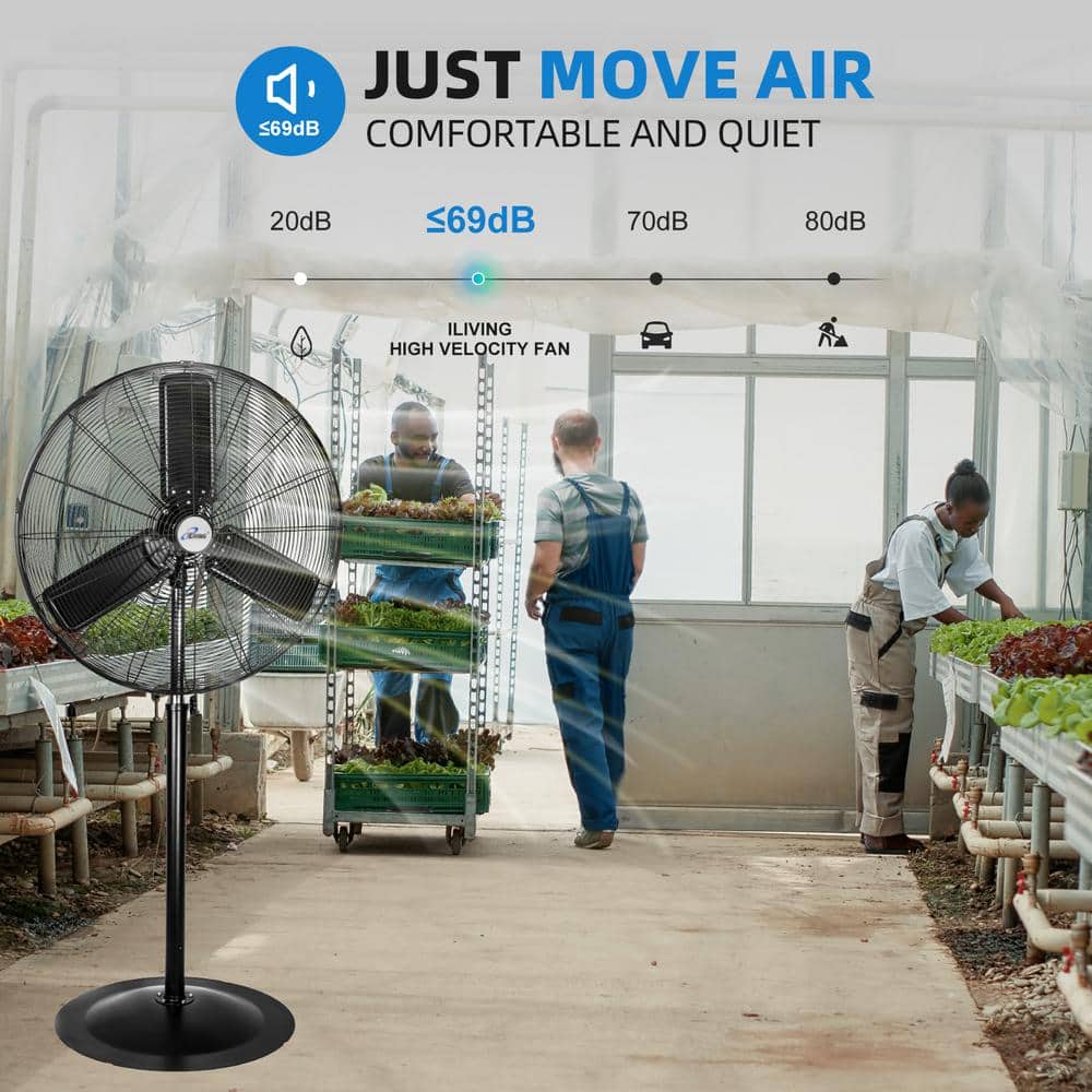 iLIVING 30 in. Oscillating Pedestal Fan with 8400 CFM, Adjustable Height (2)