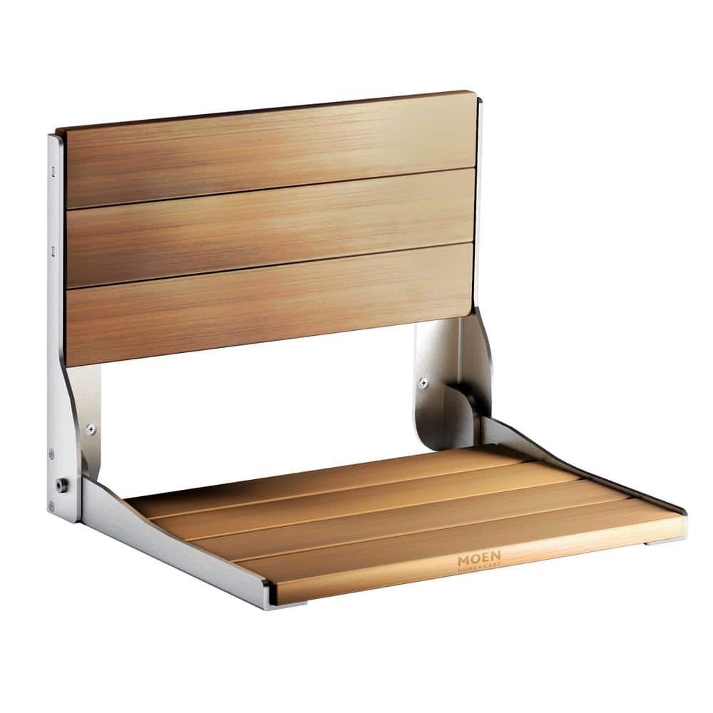 MOEN Fold Down Teak Shower Chair (1)
