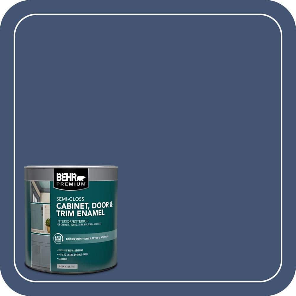 BEHR PREMIUM 1 qt. #HDC-CL-26 Champlain Blue Semi-Gloss Enamel Interior/Exterior Cabinet, Door & Trim Paint