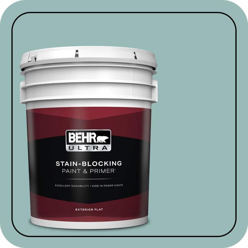 BEHR ULTRA 5 gal. #PPU12-06 Lap Pool Blue Flat Exterior Paint & Primer (1)