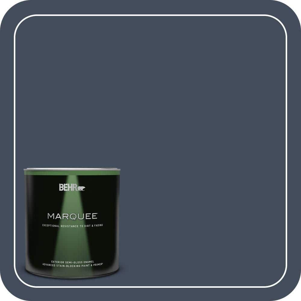BEHR MARQUEE 1 qt. #S520-7 Night Flight Semi-Gloss Enamel Exterior Paint & Primer