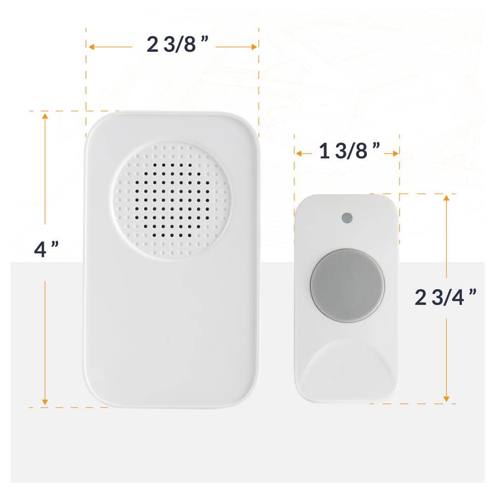 Newhouse Hardware Plug-In Wireless Door Chime Kit with Remote, 150 ft. Operating Range, Push Button, 32 Chimes, White (3)