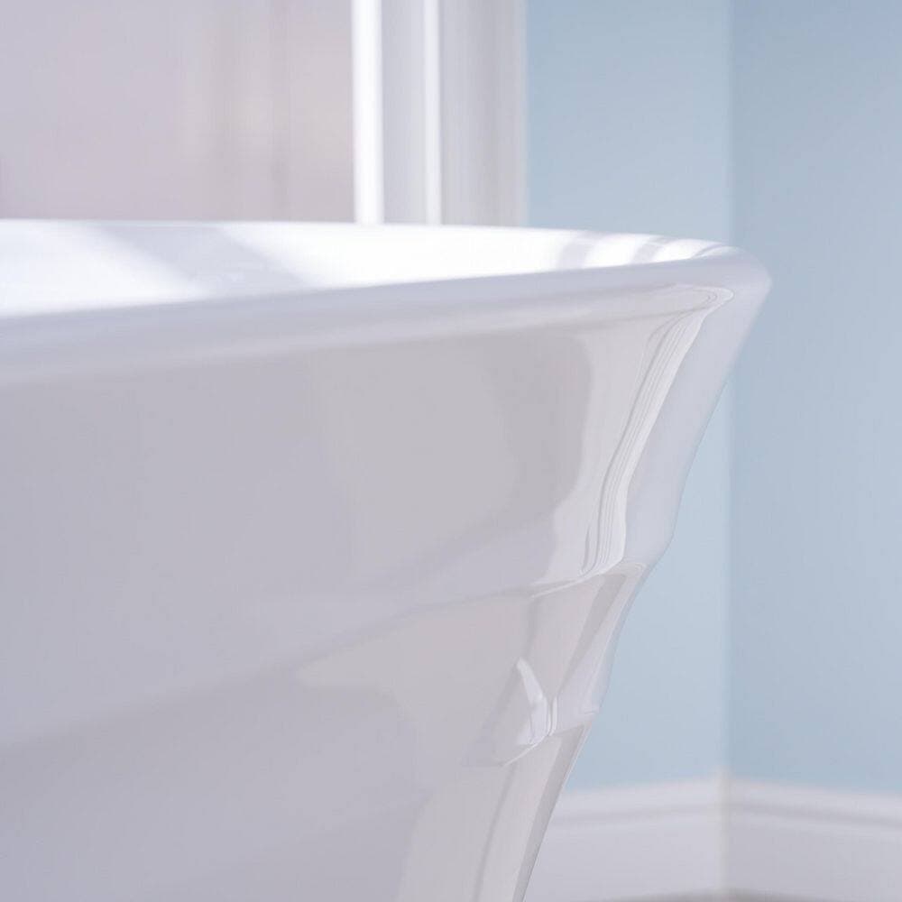 ANGELES HOME 59 in. x 31 in. Acrylic Soaking Bathtub with Center Drain in Glossy White Pop up Drain Overflow Hole (3)