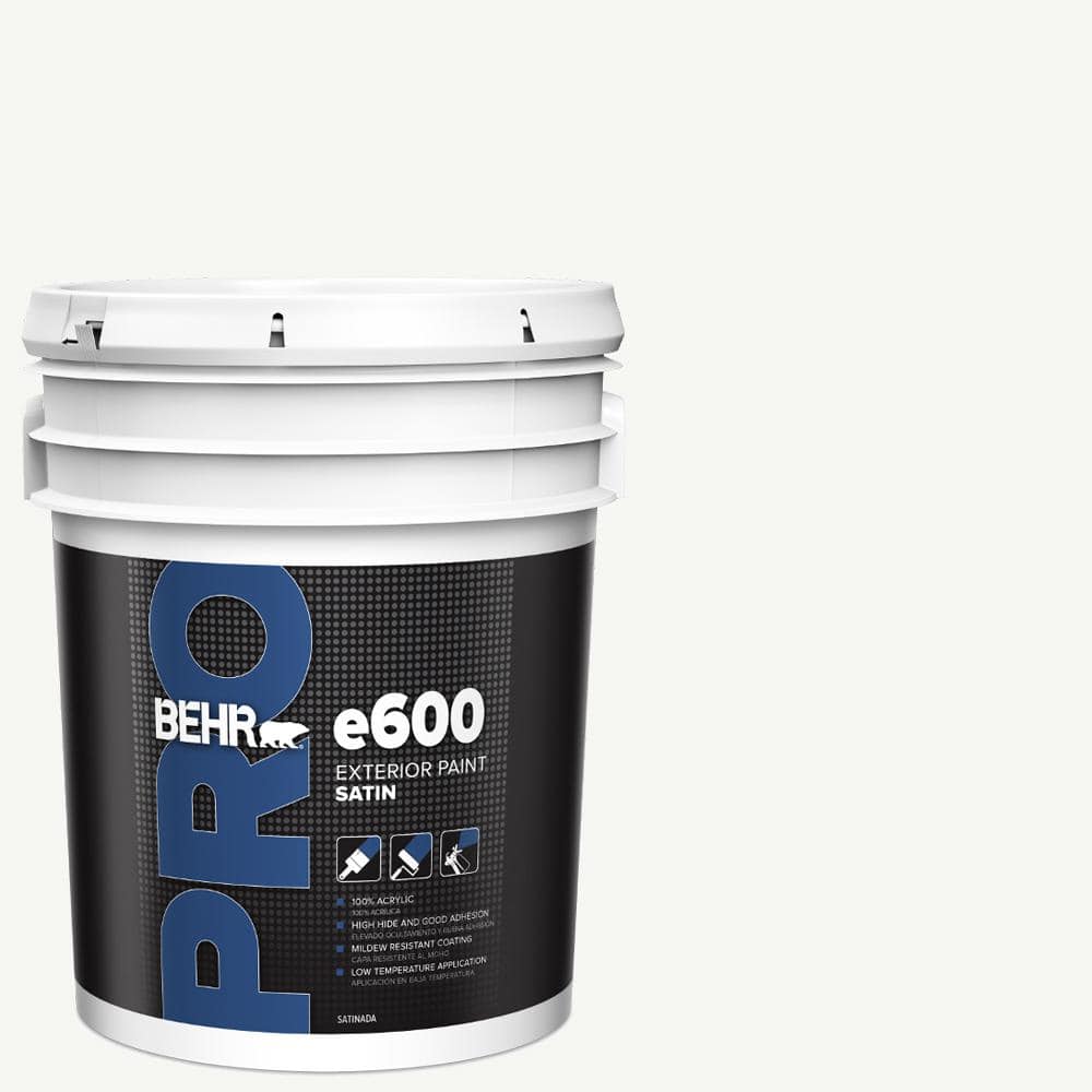 BEHR PRO 5 gal. e600 White Satin Enamel Exterior Paint