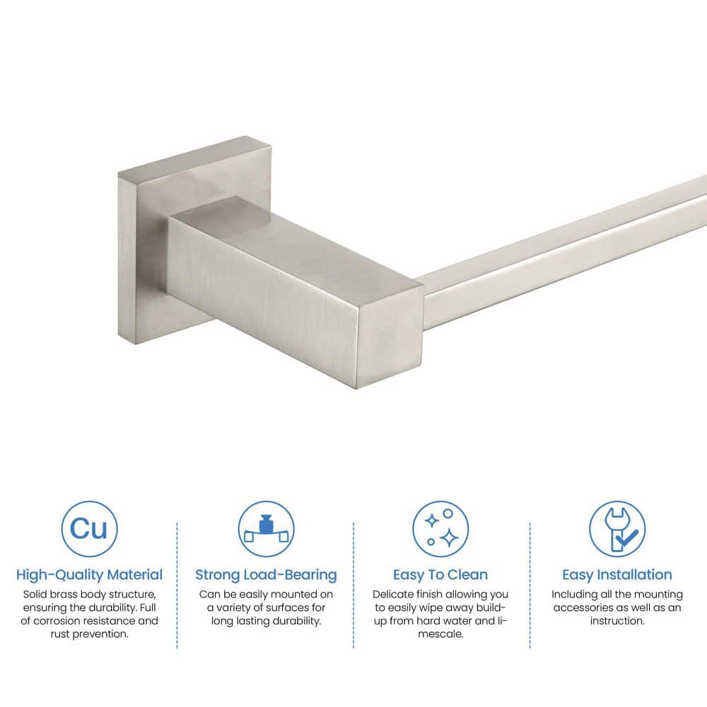 KIBI Bathroom Hardware Set with Toilet Paper Holder Towel Bar/Rack (4)