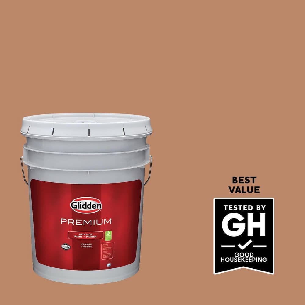 Glidden Premium 5 gal. Honey Graham PPG1069-5 Eggshell Interior Latex Paint