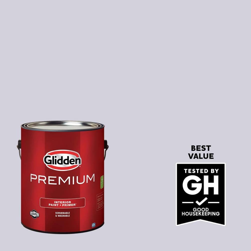 Glidden Premium 1 gal. PPG1173-3 Frosted Lilac Flat Interior Paint