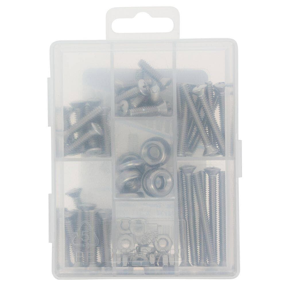 Hillman HOMEPAK 0.75 in. Stainless-Steel Oval Head Phillips Machine Screw Assorted Kit (2)
