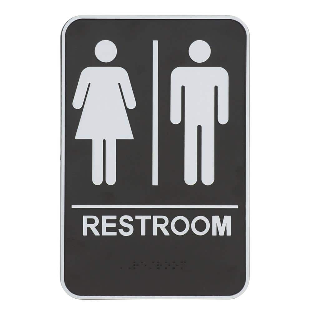 Everbilt 9 in. x 6.5 in. Unisex Restroom ADA Braille Sign