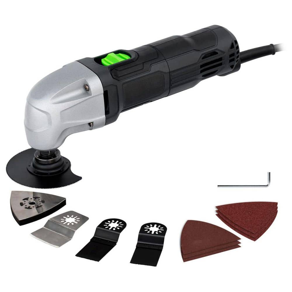 Unbranded 22000 OPM Oscillating Multi Tool with 3° Angle and 3 Saw Blades Semi Circle Blade Sanding Plate 6 Sanding Papers