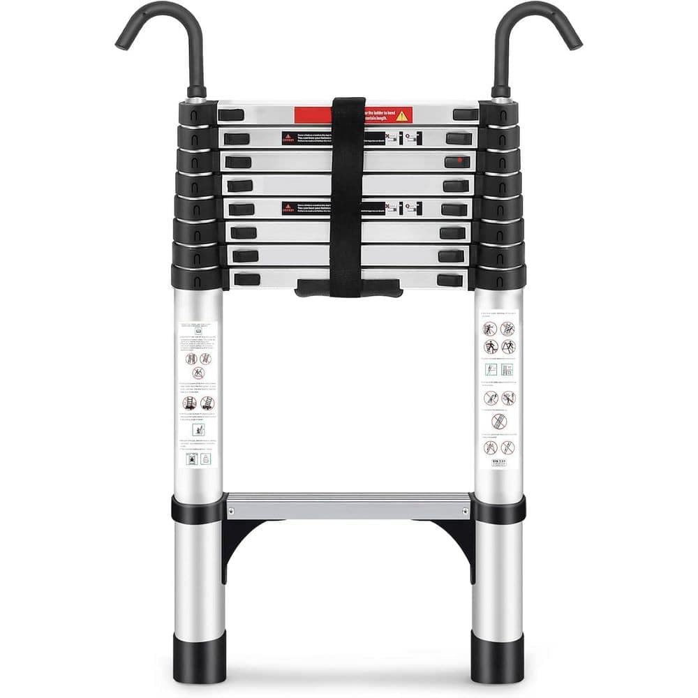 Unbranded 17 ft. Aluminum Multi-Position Ladder with Stabilizer and Wheels, 330 lbs. Capacity