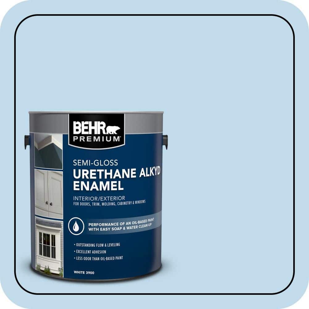 BEHR PREMIUM 1 gal. #M520-2 After Rain Urethane Alkyd Semi-Gloss Enamel Interior/Exterior Paint (1)