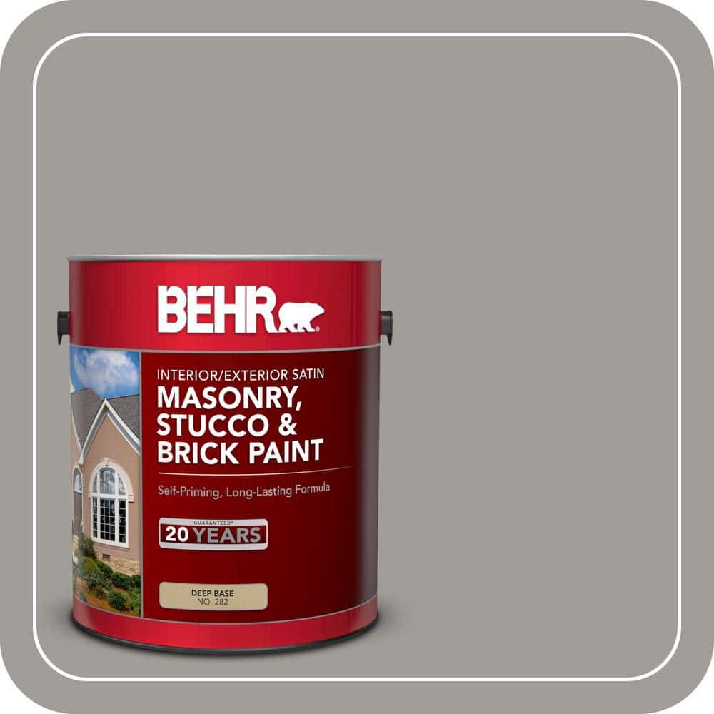 BEHR 1 gal. #BNC-17 Casual Gray Satin Interior/Exterior Masonry, Stucco and Brick Paint