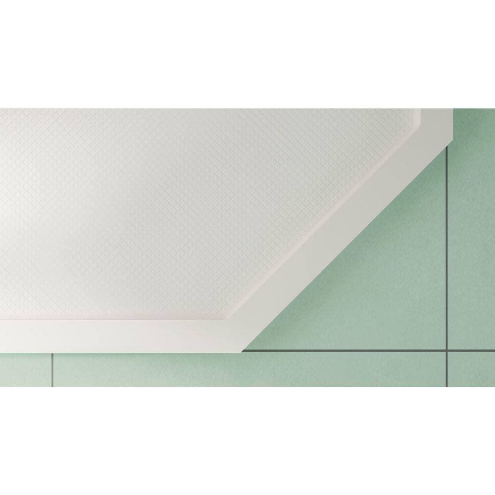 DreamLine SlimLine 36 in. L x 36 in. W Corner Neo Angle White Shower Pan Base with 2 in. Round Corner Drain in Brushed Brass (3)