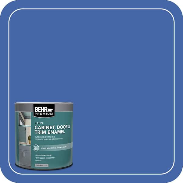 BEHR PREMIUM 1 qt. #P530-6 Indigo Batik Satin Enamel Interior/Exterior Cabinet, Door & Trim Paint (2)