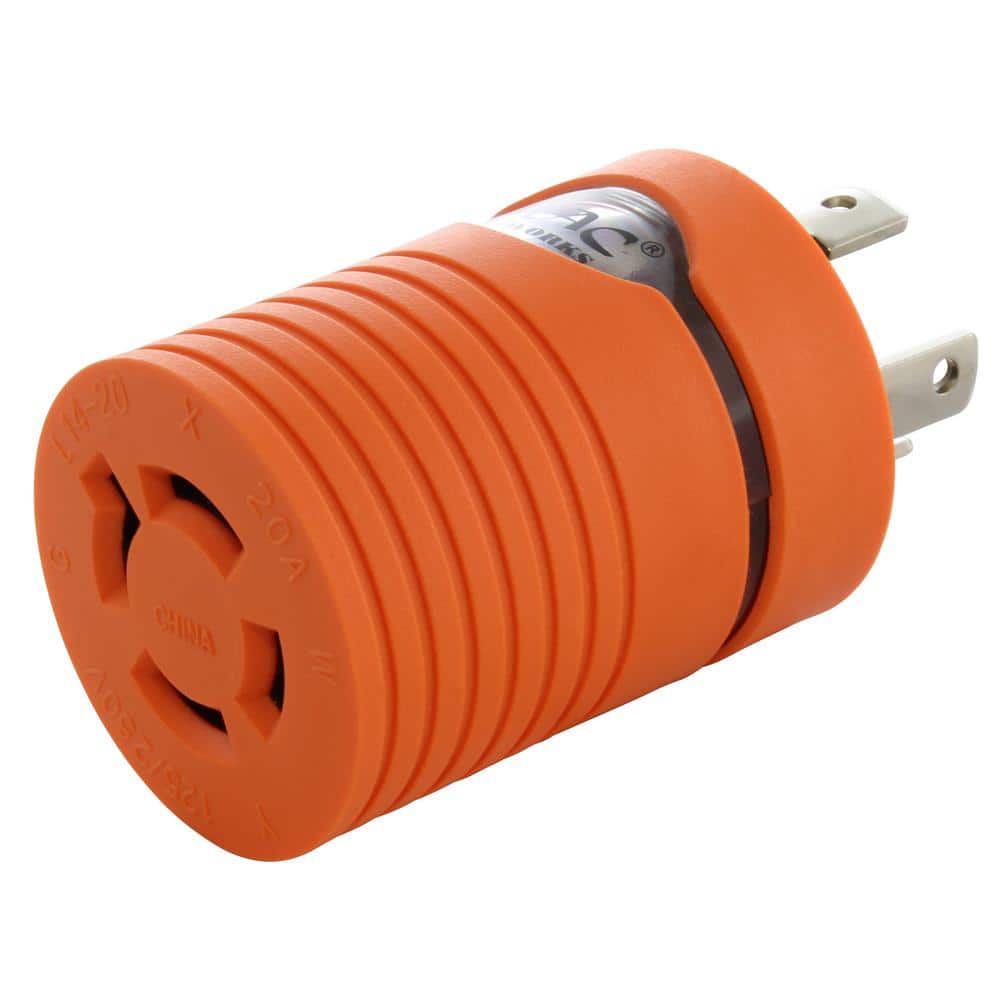 AC WORKS 30 Amp 4-Prong 125/250-Volt L14-30P Plug to L14-20R 20 Amp 4-Prong 125/250-Volt Connector (1)
