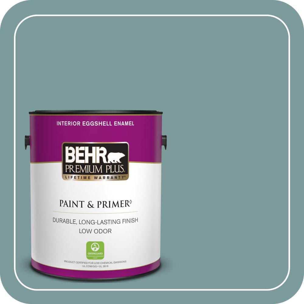 BEHR PREMIUM PLUS 1 gal. #PMD-35 Blue Agave Eggshell Enamel Low Odor Interior Paint & Primer