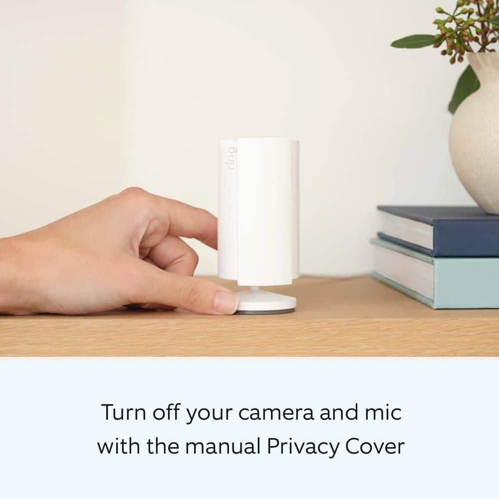 Ring Indoor Cam (2nd Gen) - Plug-In Smart Security Wifi Video Camera, with Included Privacy Cover, Night Vision, White (4)