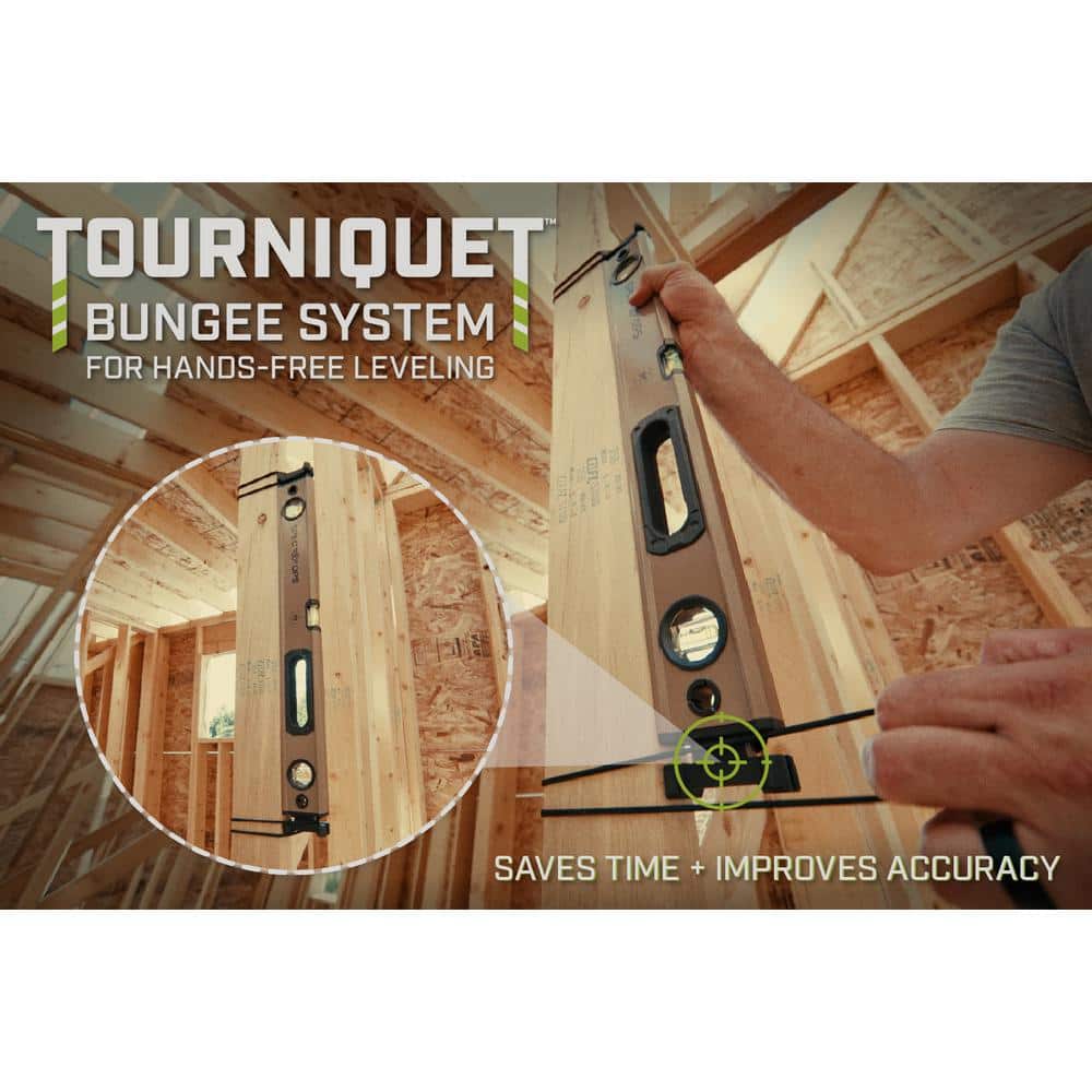 SPEC OPS Magnetic Box Beam Level, Tourniquet Bungee System, 33% Larger Block Vials, Aluminum (2)