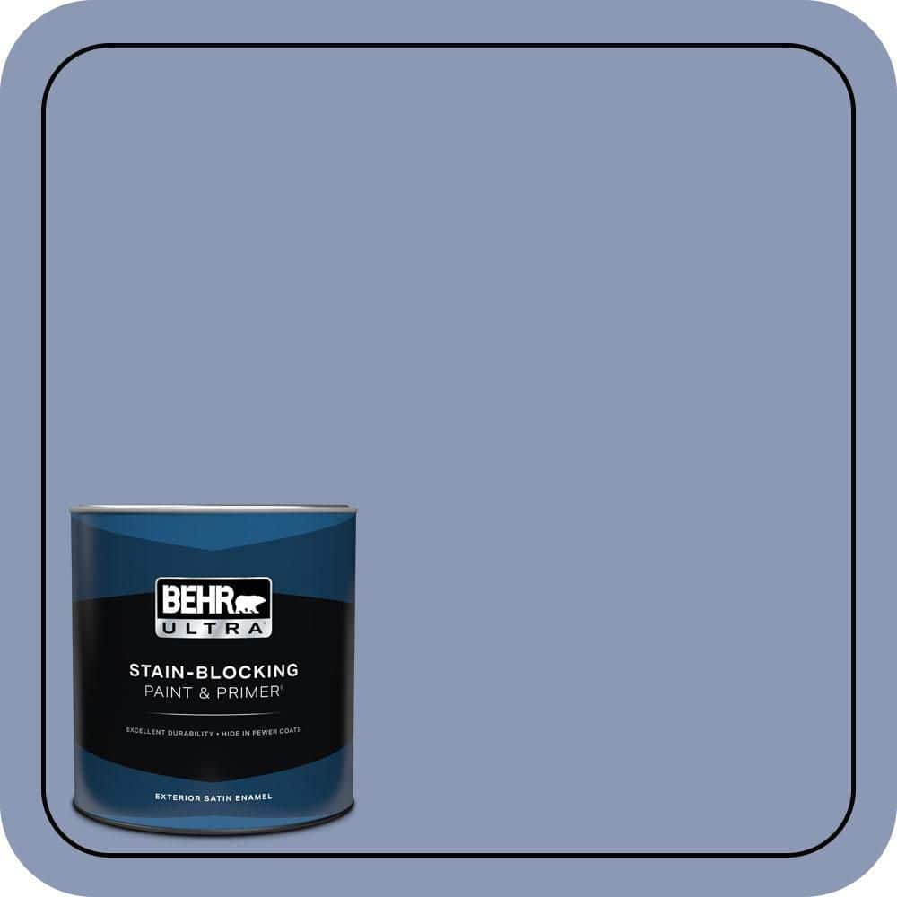 BEHR ULTRA 1 qt. #600F-5 Blueberry Buckle Satin Enamel Exterior Paint & Primer