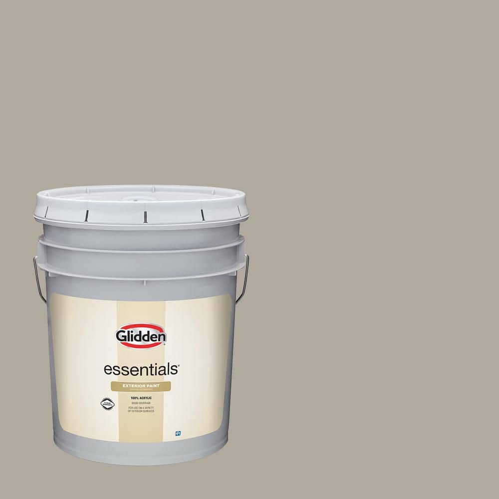 Glidden Essentials 5 gal. PPG1000-3 Fieldstone Flat Exterior Paint