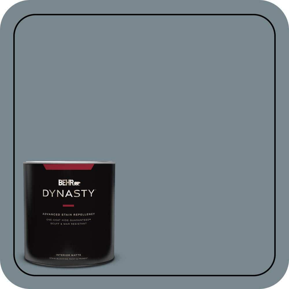 BEHR DYNASTY 1 Qt. #N470-5 Norwegian Blue One-Coat Hide Matte Interior Stain-Blocking Paint & Primer
