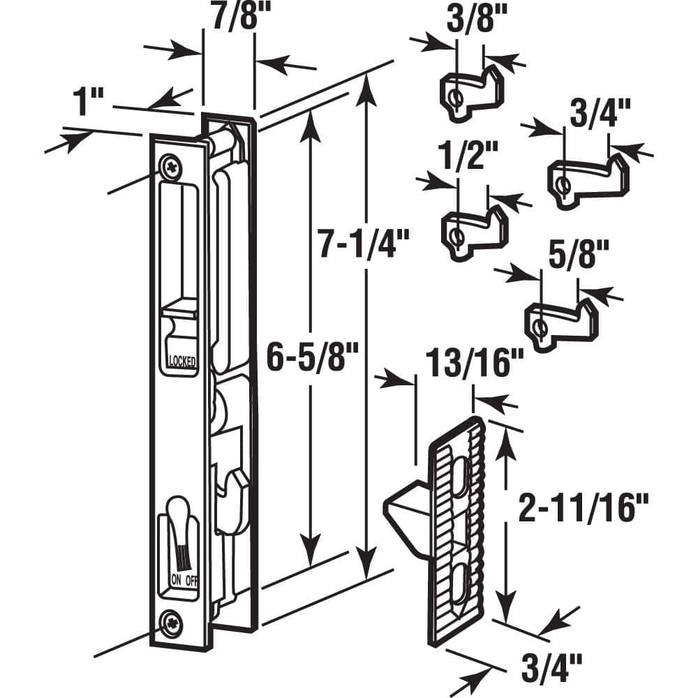 Prime-Line Sliding Door Flush Window Handle Set Black Diecast (1 Set) (2)