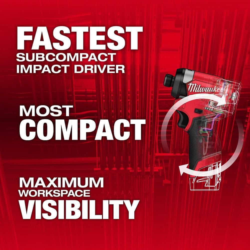 Milwaukee M12 FUEL 12V Lithium-Ion Brushless Cordless 1/4 in. Hex Impact Driver (Tool-Only) (3)