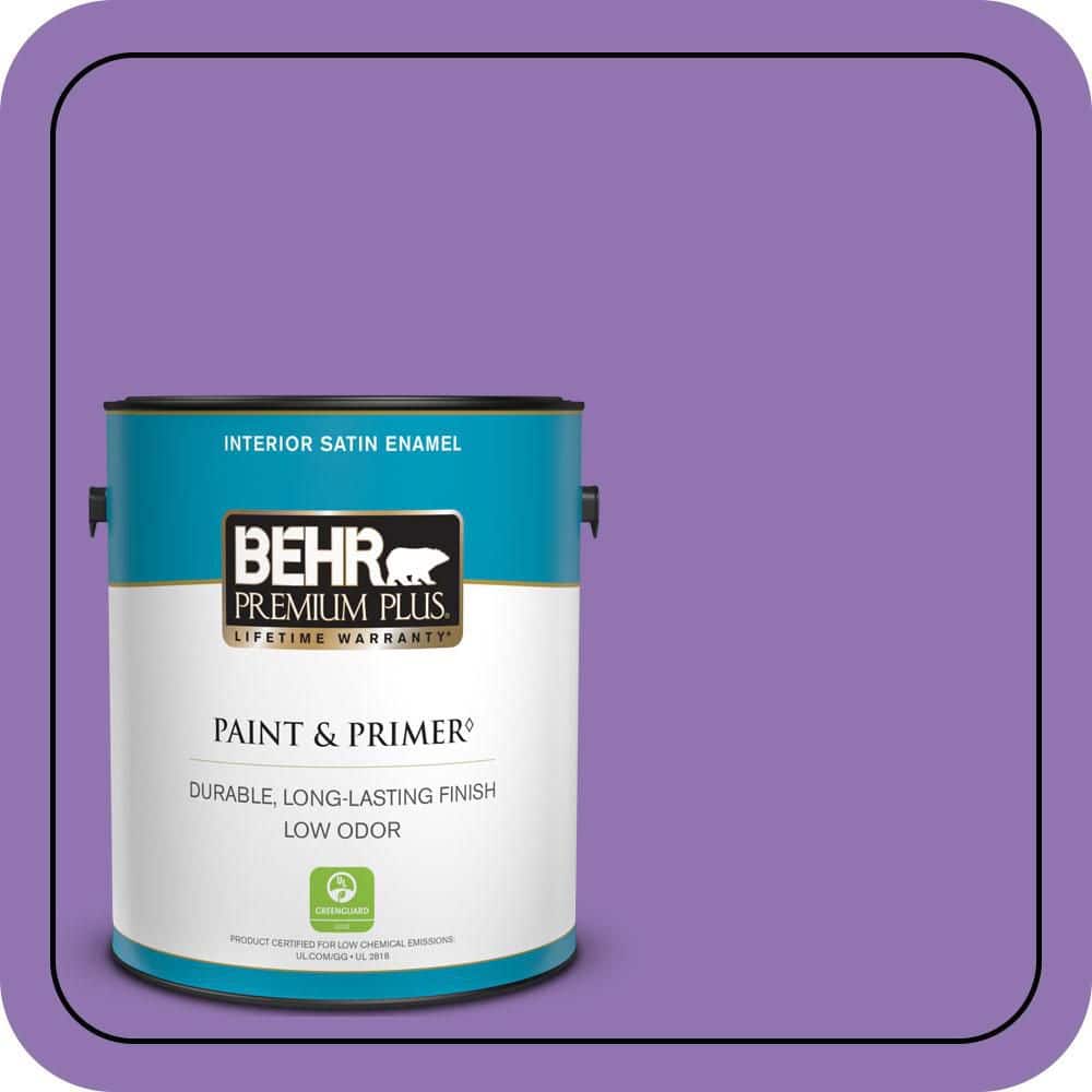BEHR PREMIUM PLUS 1 gal. #P570-5 Romantic Moment Satin Enamel Low Odor Interior Paint & Primer