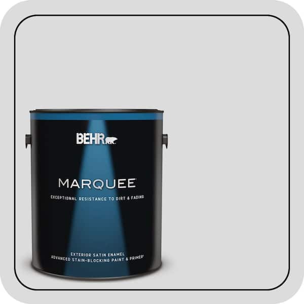 BEHR MARQUEE 1 gal. #N530-1 Pixel White Satin Enamel Exterior Paint & Primer (2)